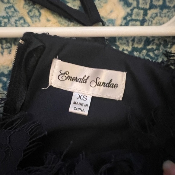 Navy blue lace midi dress - Picture 2 of 2